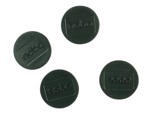 Nobo - Magnet - 3,8 cm diameter - svart (en pakke 4) - for P/N: 1900930, 1901043, 1902454, 1902455, Q18090MB, QB05442CD, QBPE1290, QBPE1812, QBPE9060