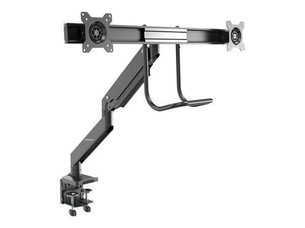 Startech Desk Mount Dual Monitor Arm, Ergonomic Dual Monitor VESA Mount for 32" 17.6lbs (8kg) Displays, Crossbar Handle for Synchronized Full Motio...