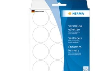 HERMA - Ekstra sterk adhesiv - gjennomsiktig - 32 mm rund 240 etikett(er) (16 ark x 15) merkelapper