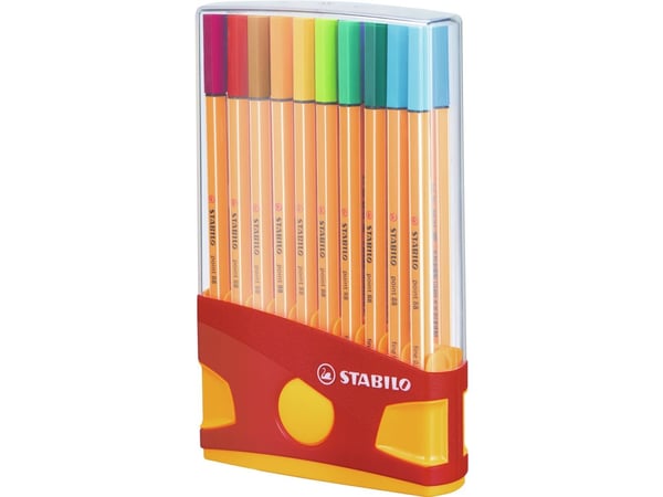 Stabilo Point 88 fineliner 0,4 mm Color Parade - med 20 stycken i en smart låda