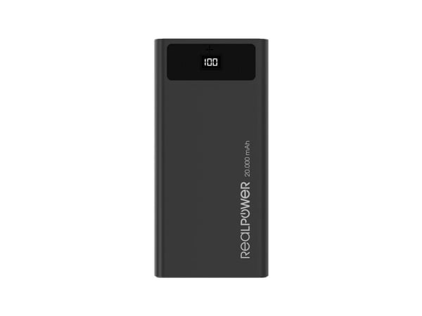 RealPower PB-20k PD, 20000 mAh, 18 W, Sort