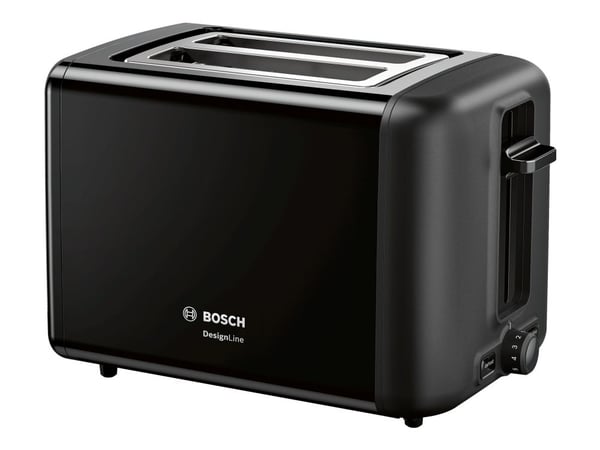 Bosch DesignLine TAT3P423 - Brødrister - 2 skive - 2 Spor - svart