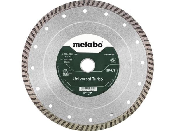 Metabo 628554000, Betoni, Hiekkakivi, Laatta, 23 cm, 2,22 cm, 6600 RPM, Metabo, 1 kpl