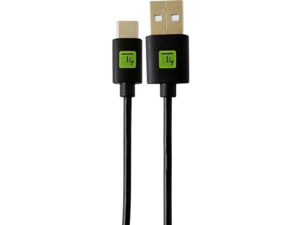 Techly ICOC MUSB20-CMAM01T, 0,1 m, USB A, USB C, USB 2.0, 0,48 Gbit/s, Sort