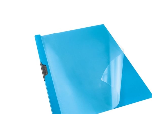 Esselte Vivida - Klipsfil - for A4 (210 x 297 mm) - kapasitet: 25 ark - blå med transparent frontdeksel