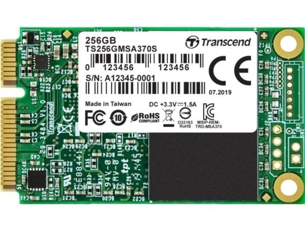 Transcend TS256GMSA370S, 256 GB, mSATA, 530 MB/s, 6 Gbit/s