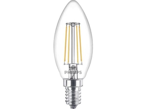 Philips Filamentti kynttilälamppu kirkas 40W B35 E14, 4,3 W, 40 W, E14, 470 lm, 15000 h, Lämmin valkoinen