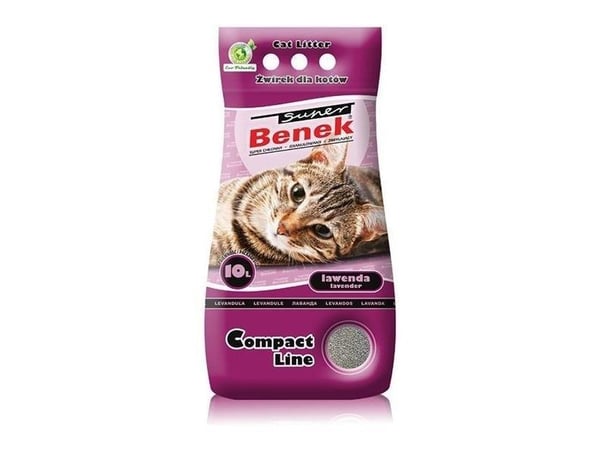 Certech Super Benek Compact Lavender - klumpende kattegrus 10l
