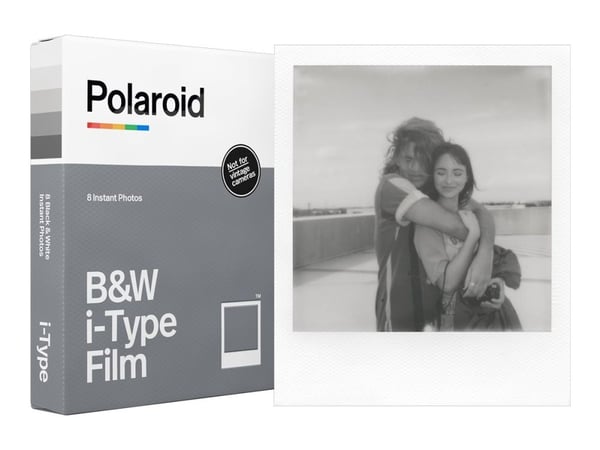 Polaroid i-Type B&amp;W Film - Strålende - hvid - 88 x 107 mm 8 ark fotopapir