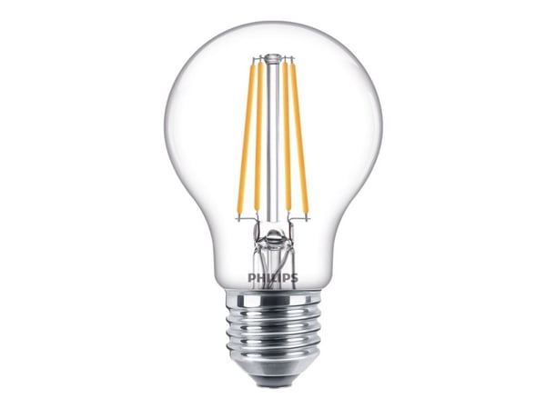 Philips - LED-lyspære - klar finish - E27 - 7 W (ekvivalent 60 W) - klasse E - varmt hvitt lys - 2700 K