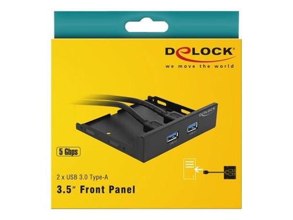 Delock - Lagrings-porttipaneeli - USB 3.0 x 2 - lajittelu