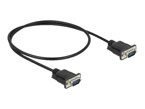Delock - Seriell kabel - DB-9 (hann) til DB-9 (hann) - 50 cm - tommelskruer - svart