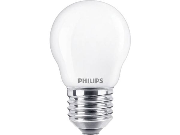 Philips - LED - form: P45 - mattslipt finish - E27 - 6.5 W (ekvivalent 60 W) - klasse A++ - varmt hvitt lys - 2700 K