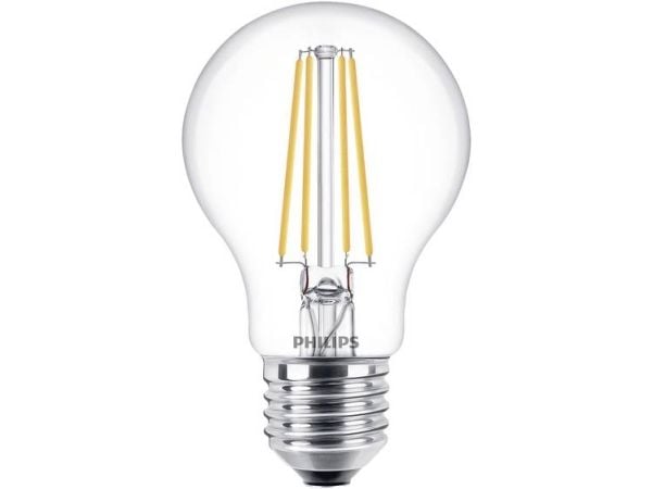 Philips Hehkulankalamppu, kirkas 60W A60 E27 x3, 7 W, 60 W, E27, 806 lm, 15000 h, Lämmin valkoinen