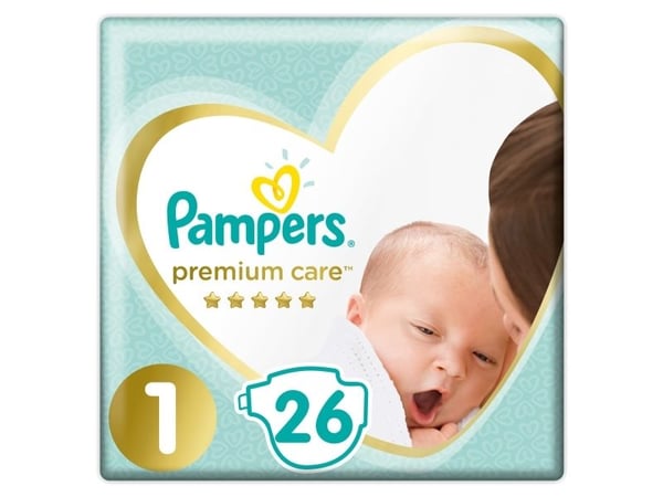 Pampers Premium Care 1 bleier, 2-5 kg, 26 stk.
