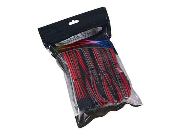 CableMod PRO Series ModMesh - Förlängningssladdsats - formpressad - röd, kol