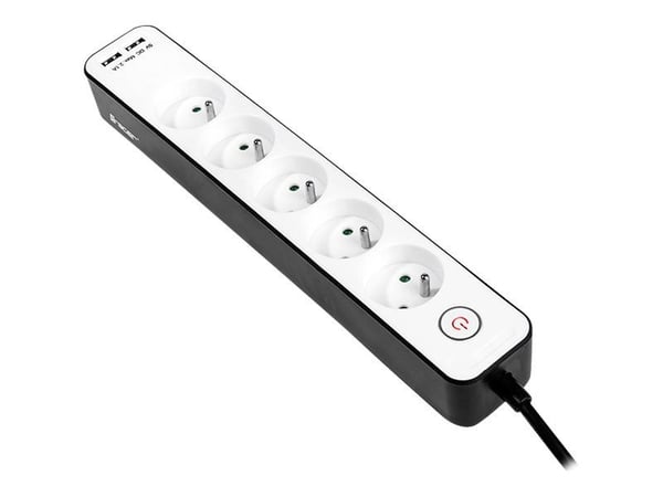 Tracer Zebra - Overspenningsavleder - utgangskontakter: 7 - 1.5 m kabel - hvit, svart