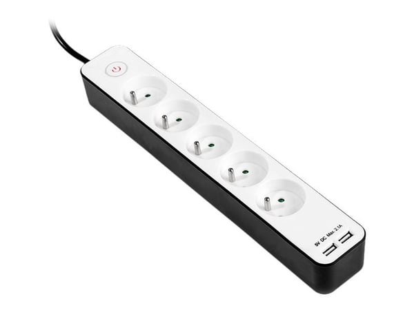 Tracer Zebra - Overspenningsavleder - utgangskontakter: 7 - 1.5 m kabel - hvit, svart