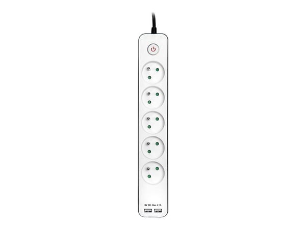 Tracer Zebra - Overspenningsavleder - utgangskontakter: 7 - 1.5 m kabel - hvit, svart