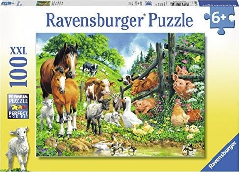 Ravensburger Puslespill 100 stk. - Landsbyens dyr