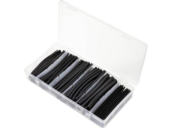 Conrad TC-9206232, Kutistesukka, musta, Polyeteeni, 10 cm, 170 kpl, 2:1