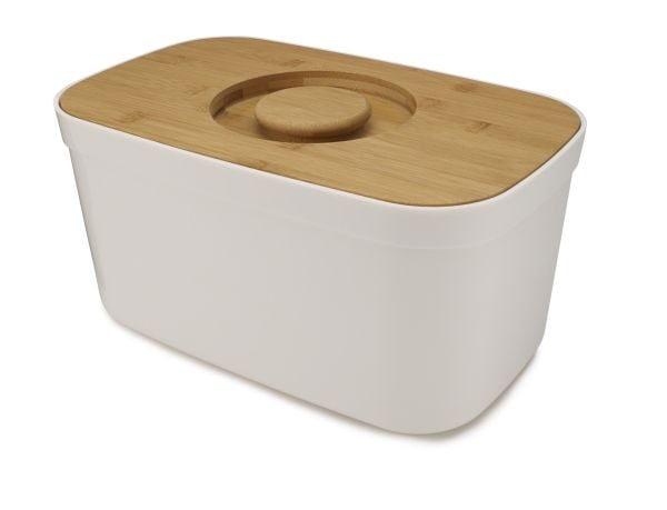 Joseph Joseph Bread Bin, Rektangulær, Hvit, Bamboo, Plast, Tre, Bamboo, 180 mm