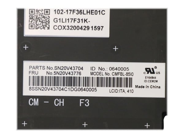 Chicony - Erstatningstastatur for bærbar PC - bakbelysning - Italiensk - svart - for ThinkPad P14s Gen 1 20S4, 20S5; T14 Gen 1 20UD, 20UE