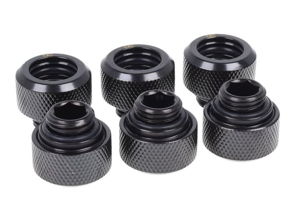 Alphacool Eiszapfen Connector Series HardTube Socket - Armatur for væskekjølesystemkompresjon - svart matte