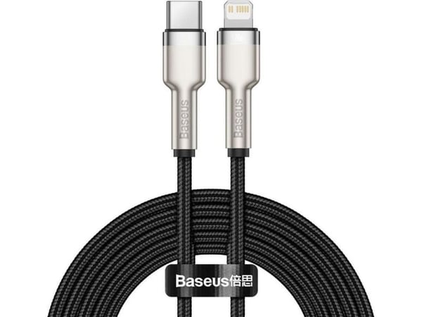 Baseus Cafule, 2 m, Lightning, USB C, Hanstik, Svart