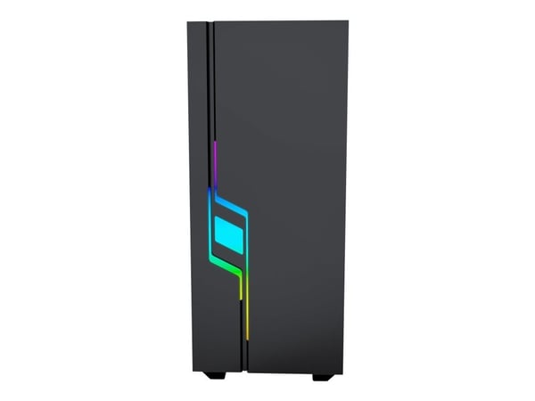 Gembird Fornax 2000 RGB - Mid tower - ATX - sidepanel med vindu (herdet glass) - ingen strømforsyning (ATX) - svart - USB/lyd