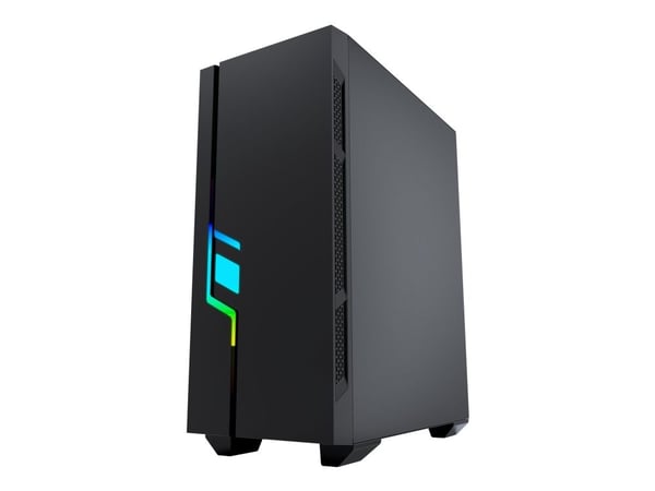 Gembird Fornax 2000 RGB - Mid tower - ATX - sidepanel med vindu (herdet glass) - ingen strømforsyning (ATX) - svart - USB/lyd