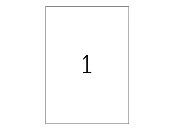 HERMA 4230, Valkoinen, Itse kiinnittyvä tulostintarra, A4, Paperi, Laser/Inkjet, Kiinteä