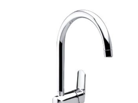 DAMIXA Clover Green Køkkenarmatur med høj tud. Keramisk kartusche med Anti-skoldnining, Kold Start og Eco-Save vandsparefunktion.
