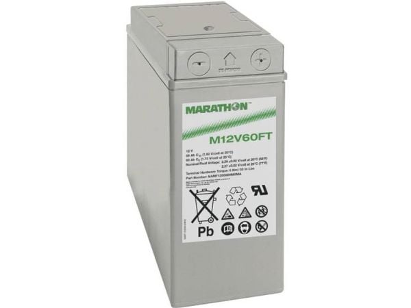 GNB Marathon EXIM12V60FT blybatteri 12 V 59 Ah blyfleece (B x H x T) 107 x 263 x 280 mm M6 skrutilkobling vedlikeholdsfritt