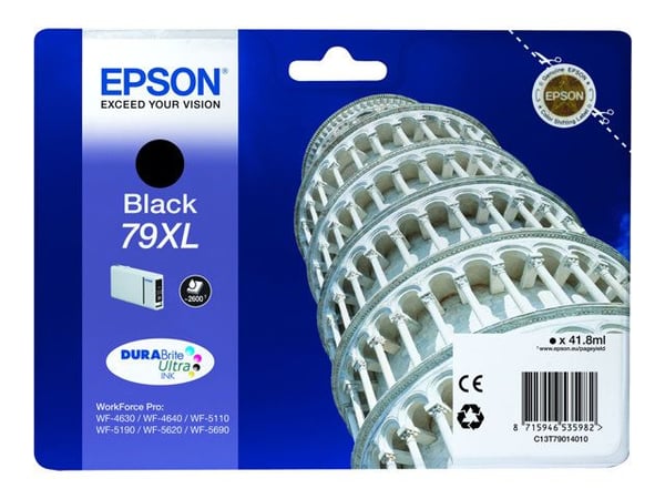 Epson 79XL - 41.8 ml - XL - svart - original - blekkpatron - for WorkForce Pro WF-4630DWF, WF-4640DTWF, WF-5110DW, WF-5190DW, WF-5620DWF, WF-5690DWF
