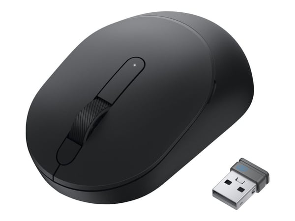 Dell MS3320W - Mus - optisk - 3 knapper - trådløs - 2.4 GHz, Bluetooth 5.0 - svart - med 3 years NBD Advance Exchange