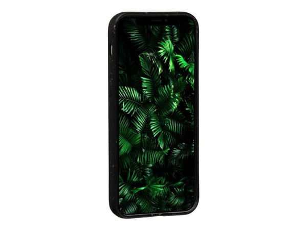 dbramante1928 Barcelona - Baksidesskydd för mobiltelefon - 100 % biologiskt nedbrytbart växtbaserat material - nattsvart - för Apple iPhone 12 mini