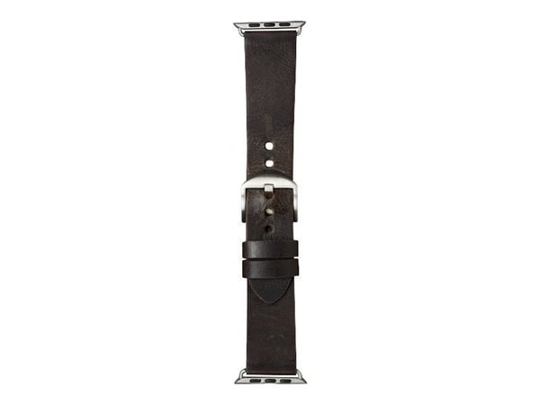 dbramante1928 Bornholm - Klokkestropp for smart armbåndsur - 176 - 224,5 mm - mørk brun, sølv - for Apple Watch Hermès Series 9, SE 3, Series 10, S...