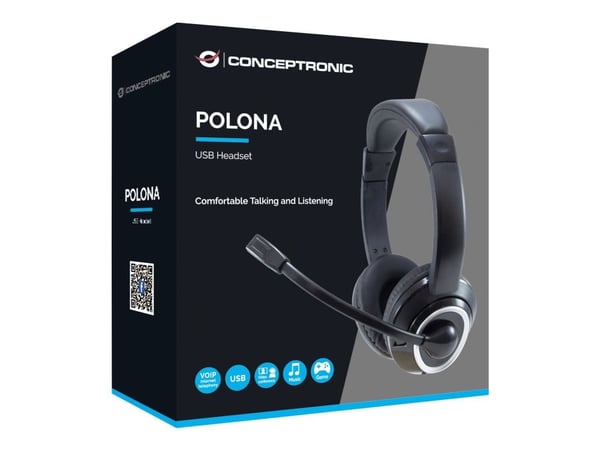 Conceptronic Polona POLONA01B - Hodesett - full størrelse - kablet - USB - svart