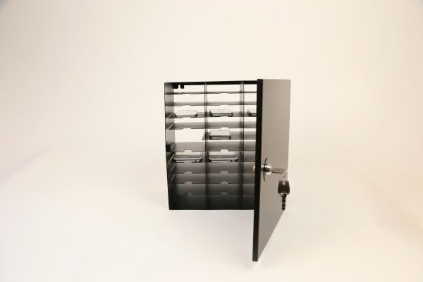LEBA NoteBox Mobile - Skap - for 32 mobiltelefoner - låsbart - stål - svart - veggmonterbar