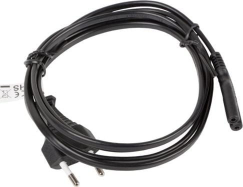 Lanberg - Strømkabel - Europlug (P) til IEC 60320 C7 - 10 A - 3 m - sort - Europa (eksklusive Storbritannien, Irland, Malta, Cypern)