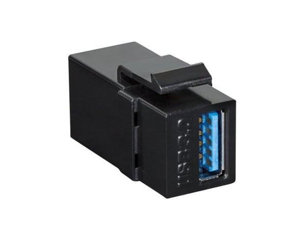 LogiLink NK0015B, litteä, musta, USB A, liitin, naarasliitin, nikkeliä