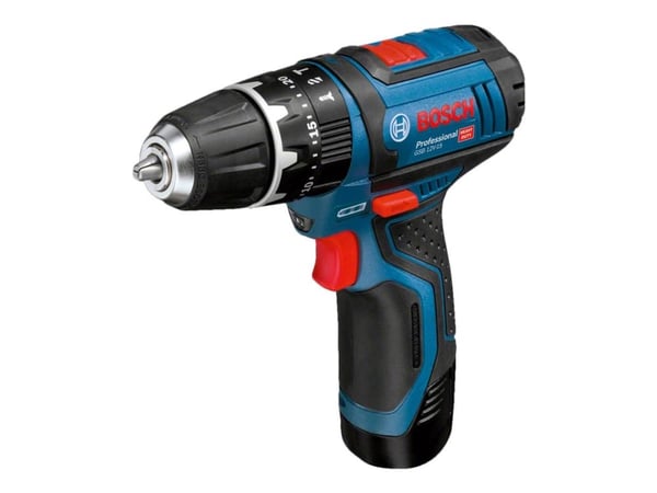 Bosch GSB 12V-15 Professional - Hammerbor/driver - trådløs - 2 hastigheter - nøkkelfri borhylse 10 mm - 30 N·m - 2 batterier - 12 V