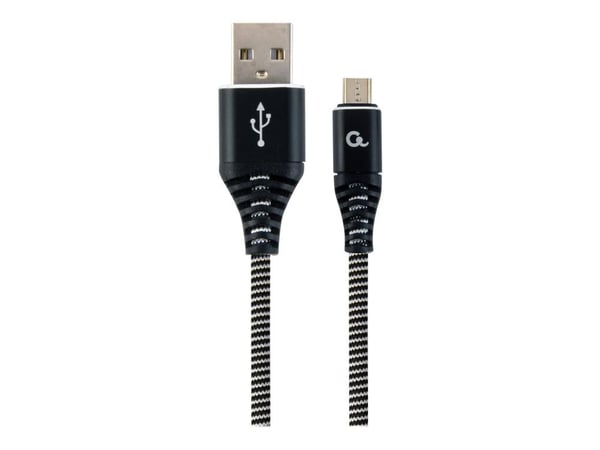 Cablexpert Premium - USB-kabel - Micro-USB Type B (hann) til USB (hann) - USB 2.0 - 2.1 A - 2 m - svart, hvit