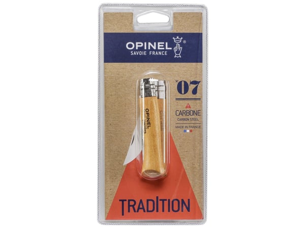 Opinel lommekniv nr. 07 Karbonblad med trehåndtak