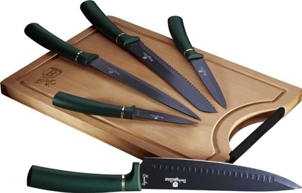 Berlinger Haus BH-2551, Kniv sett, Rustfritt stål, Rustfritt stål, Sort, Grønn, Tre