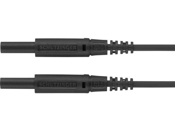 Schützinger Testijohto Pistoke 2 mm Pistoke 2 mm 25,00 cm Musta 1 kpl 1 kpl