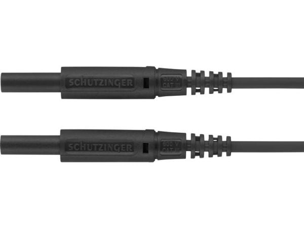 Schützinger Testijohto Pistoke 2 mm Pistoke 2 mm 50,00 cm Musta 1 kpl 1 kpl