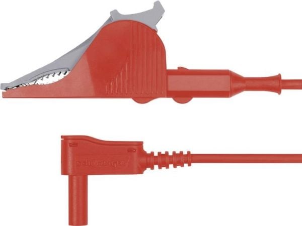 Schützinger MSWSAK 7418 / 2.5 / 150 / RT Prøveledning [Stik 4 mm - Krokodillenæb] 150.00 cm Rød 10 stk