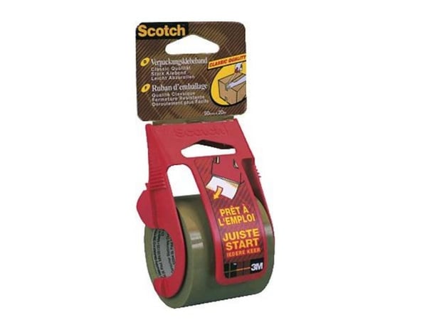 Scotch C5020D - Dispenser med pakketeippi - 50 mm x 20 m - polypropeeni - ruskea teippi